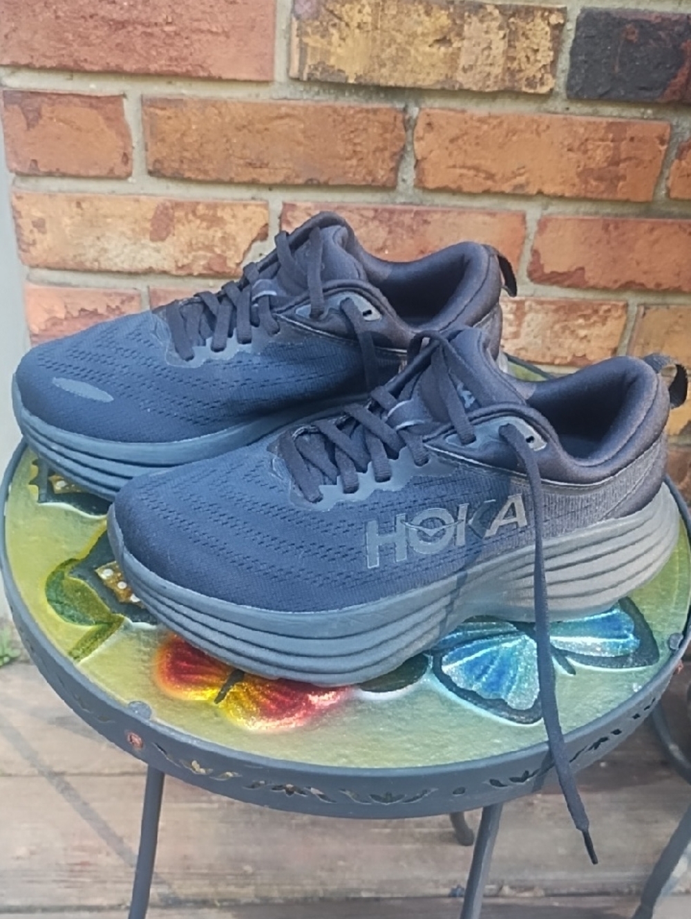 Hoka Black Cushioned Running Sneakers